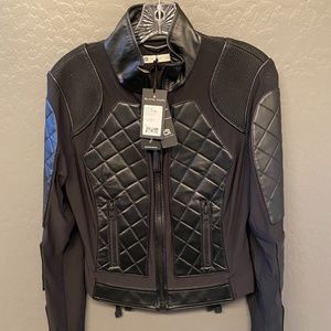 Blanc Noir Black Vintage leather MOTO Jacket